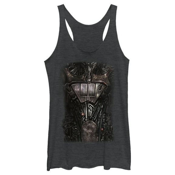Women's Star Trek: The Next Generation Borg Armor  Racerback Tank Top Black Heather 2X Large