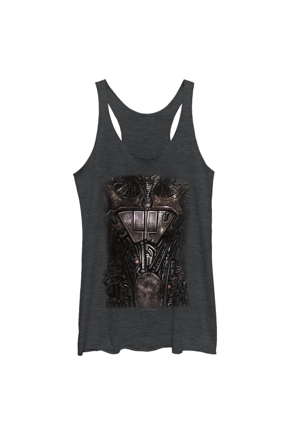 Women's Star Trek: The Next Generation Borg Armor Racerback Tank Top Black Heather X Large