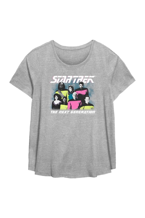 Women's Star Trek: The Next Generation Colorful Group Shot Graphic T-Shirt