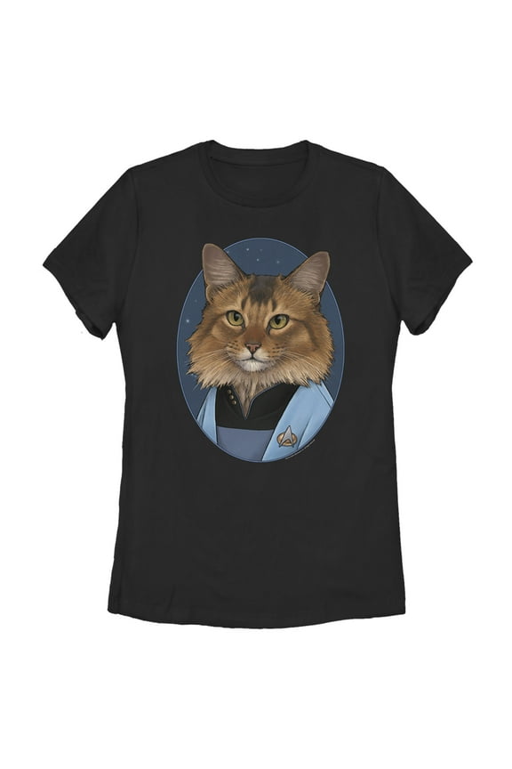 Women's Star Trek: The Next Generation Doctor Beverly Crusher Cat Graphic Tee Black X Large