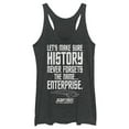 thumbnail image 1 of Women's Star Trek: The Next Generation Let's Make Sure History Never Forgets The USS Enterprise  Racerback Tank Top Black Heather Large, 1 of 4