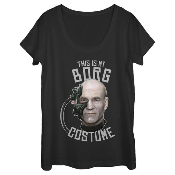 Women's Star Trek: The Next Generation This is My Borg Costume Scoop Neck Black 2X Large