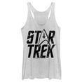 thumbnail image 1 of Women's Star Trek: The Original Series Distressed Logo Racerback Tank Top White Heather Large, 1 of 4