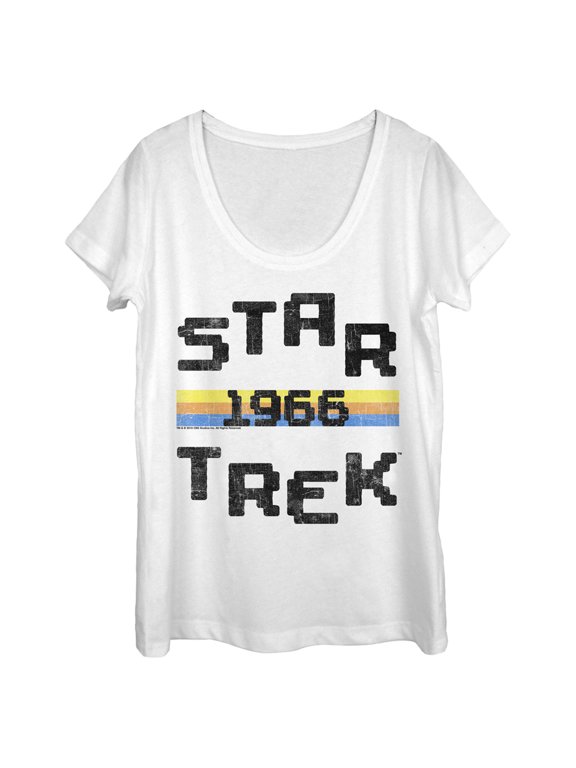 Women's Star Trek: The Original Series Retro Pixel 1966 Scoop Neck White Medium
