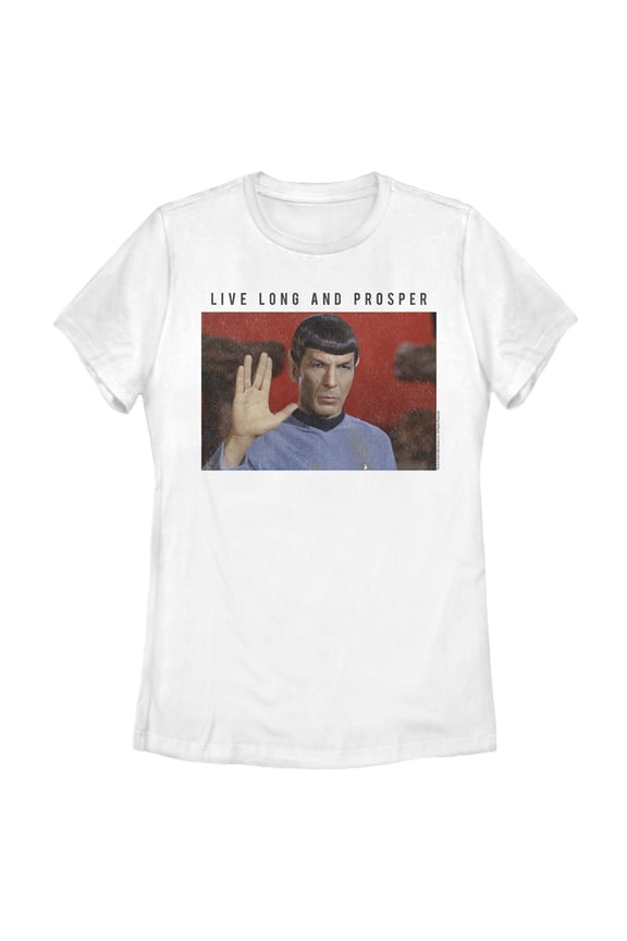Women's Star Trek: The Original Series Spock Live Long and Prosper Graphic Tee White 2X Large