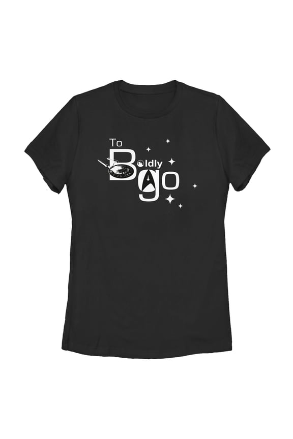 Women's Star Trek: The Original Series To Boldly Go Shine Graphic Tee Black Small