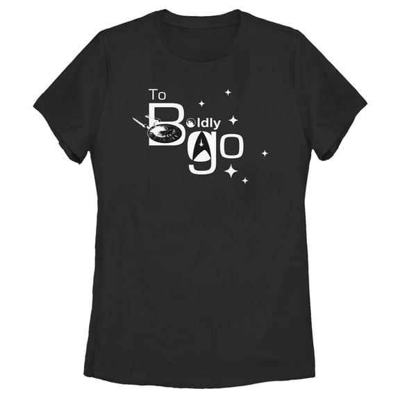 Women's Star Trek: The Original Series To Boldly Go Shine Graphic Tee Black X Large