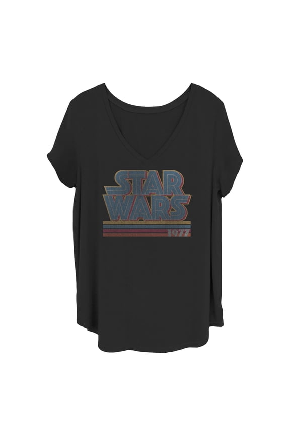 Women's Star Wars: A New Hope Retro Classic Logo Stripes Graphic T-Shirt