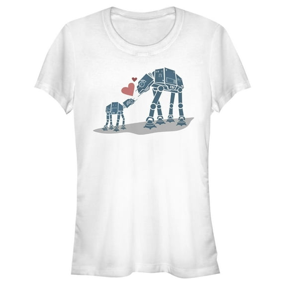 Junior's Star Wars AT-AT Love Graphic Tee White Medium