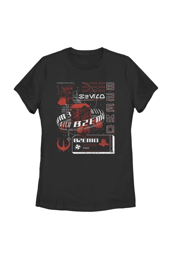 Women's Star Wars: Andor B2EMO Droid Blueprints Graphic Tee Black Small