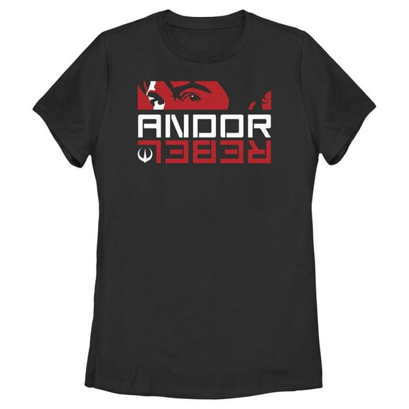Women's Star Wars: Andor Eye Shot Cassian Andor Rebel  Graphic Tee Black Small