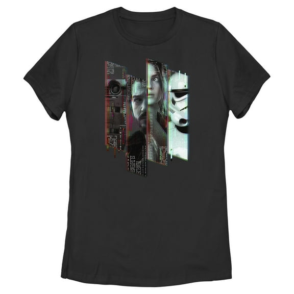 Women's Star Wars: Andor Heroes and Villains Glitched  Graphic Tee Black Medium