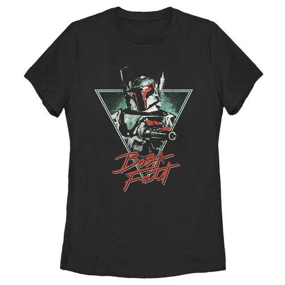 Women's Star Wars Artistic Boba Fett  Graphic Tee Black Medium