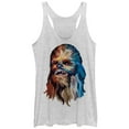 thumbnail image 1 of Women's Star Wars Chewbacca Art Racerback Tank Top White Heather X Large, 1 of 3