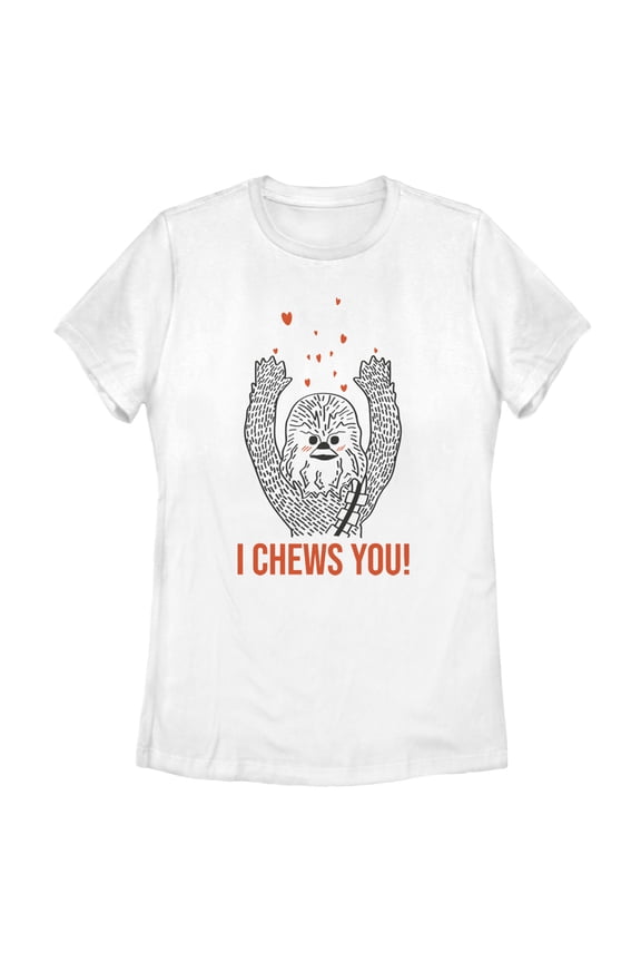 Women's Star Wars Chewbacca I Chews You Graphic Tee White 2X Large