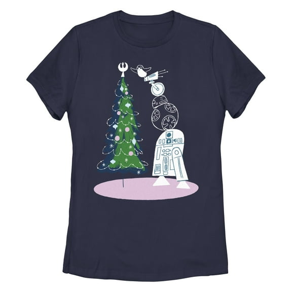 Women's Star Wars Christmas Droid Tree  Graphic T-Shirt