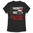 thumbnail image 1 of Women's Star Wars Christmas Vader Attempt Made Graphic Tee Black X Large, 1 of 4