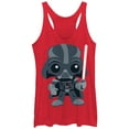 thumbnail image 1 of Women's Star Wars Cute Cartoon Darth Vader  Racerback Tank Top Red Heather 2X Large, 1 of 3