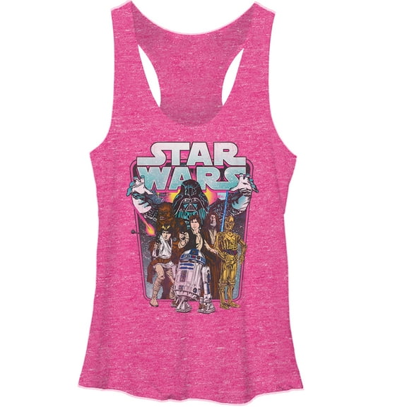 Women's Star Wars Darth Vader Attack  Racerback Tank Top Pink Heather Medium