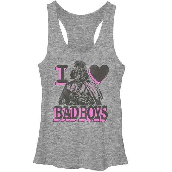 Women's Star Wars Darth Vader Bad Boy  Racerback Tank Top Gray Heather Medium