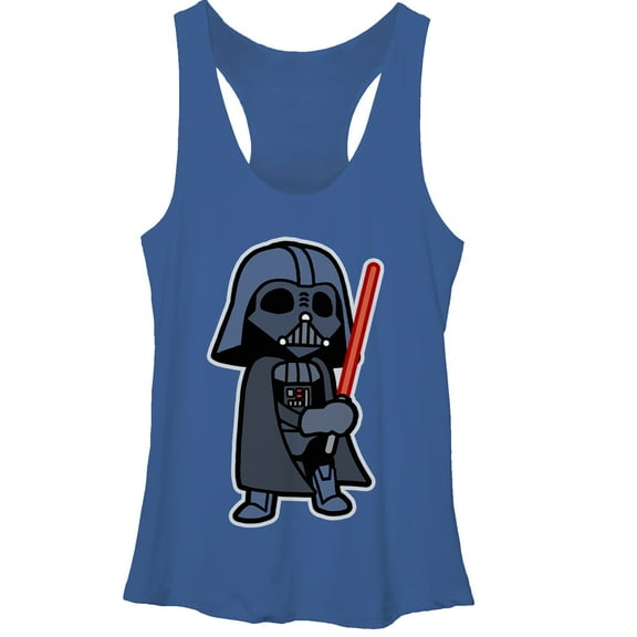 Women's Star Wars Darth Vader Cartoon Racerback Tank Top Royal Blue Heather X Large