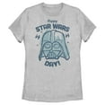 thumbnail image 1 of Women's Star Wars Darth Vader Happy Star Wars Day Graphic Tee Athletic Heather Large, 1 of 4