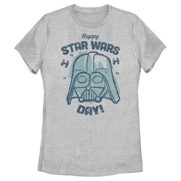 Women's Star Wars Darth Vader Happy Star Wars Day  Graphic Tee Athletic Heather X Large