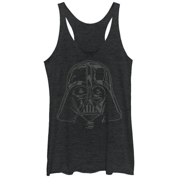 Women's Star Wars Darth Vader Helmet Racerback Tank Top Black Heather Small