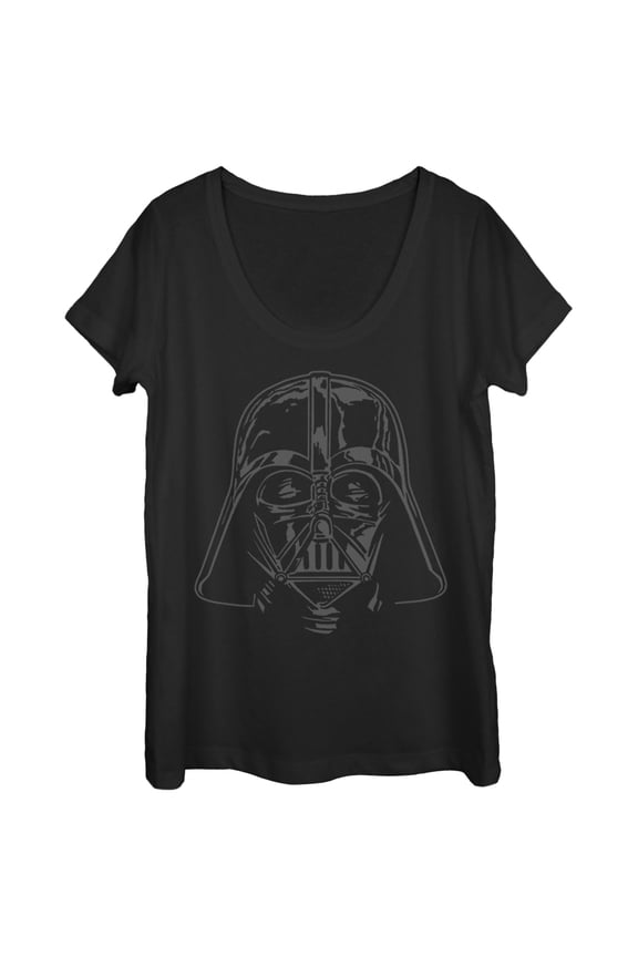 Women's Star Wars Darth Vader Helmet Scoop Neck Black X Large