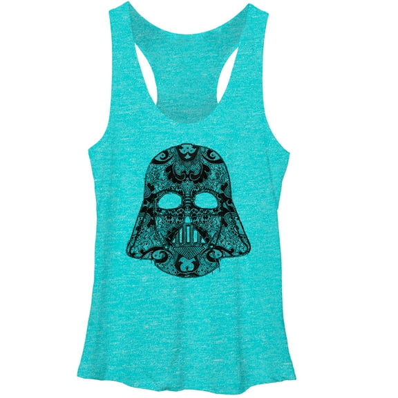 Women's Star Wars Darth Vader Lace  Racerback Tank Top Tahiti Blue Medium