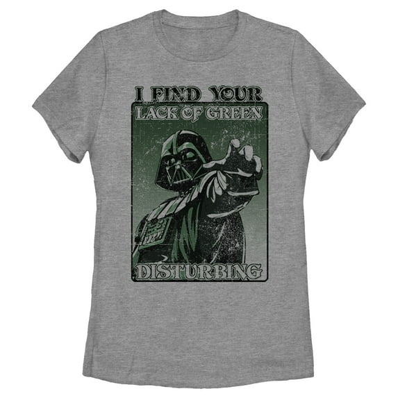 Women's Star Wars Darth Vader Lack of Green Disturbing Graphic Tee Athletic Heather X Large