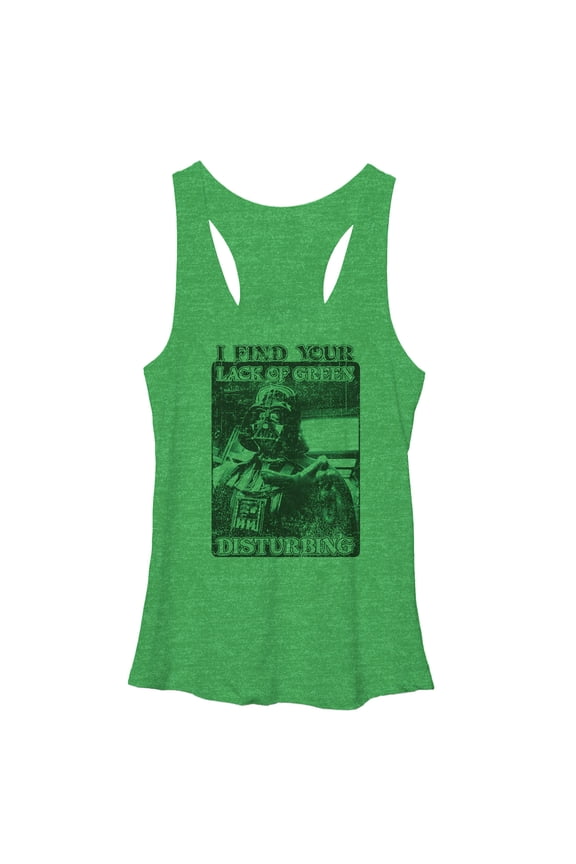 Women's Star Wars Darth Vader St. Patrick's Lack of Racerback Tank Top Envy Green X Large