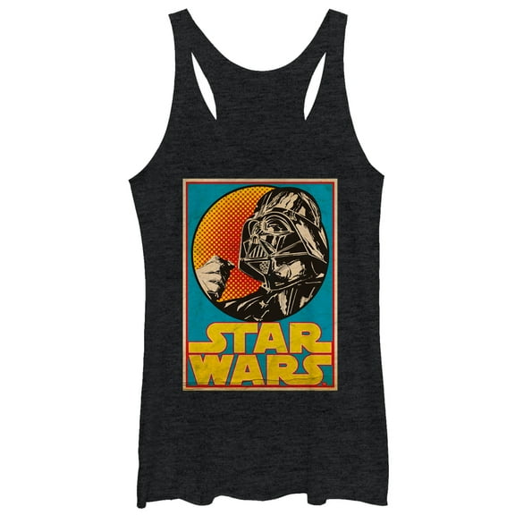 Women's Star Wars Darth Vader Trading Card  Racerback Tank Top Black Heather Small