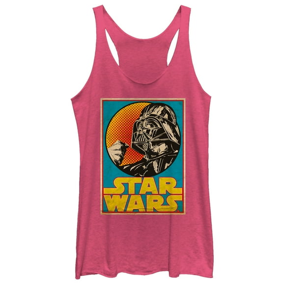 Women's Star Wars Darth Vader Trading Card Racerback Tank Top Pink Heather Large