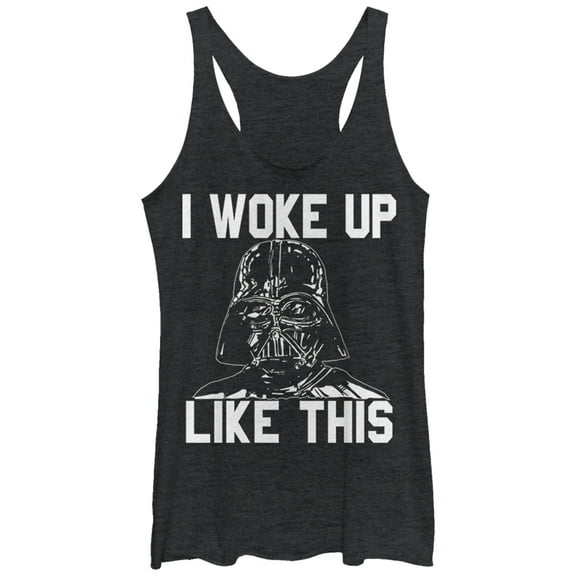 Women's Star Wars Darth Vader Woke Up Like This  Racerback Tank Top Black Heather Small