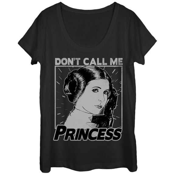 Women's Star Wars Don't Call Me Princess  Scoop Neck Black Medium