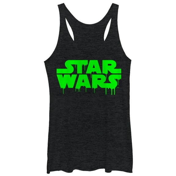 Women's Star Wars Dripping Halloween Logo  Racerback Tank Top Black Heather Large
