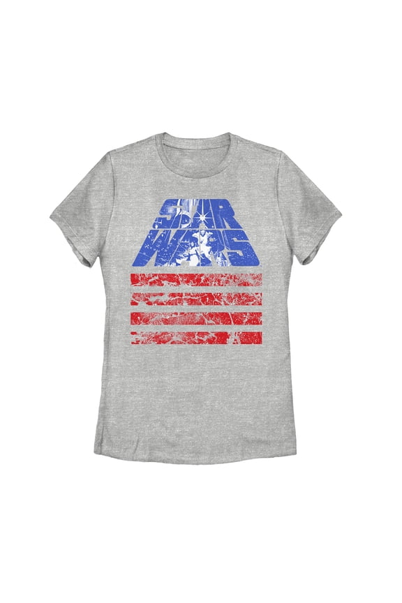 Women's Star Wars Fourth of July Logo Graphic Tee Athletic Heather Medium