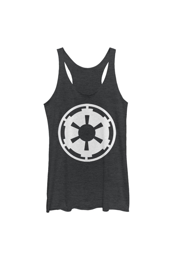 Women's Star Wars Galactic Empire Logo Racerback Tank Top Black Heather Medium
