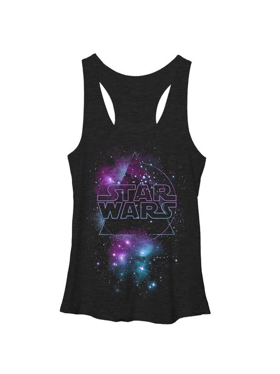 Women's Star Wars Galactic Logo Racerback Tank Top Black Heather Small