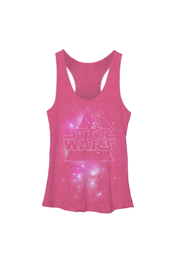 Women's Star Wars Galactic Logo Racerback Tank Top Pink Heather X Large