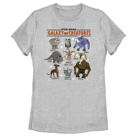 Women's Star Wars: Galaxy of Creatures Creature Poster  Graphic Tee Athletic Heather Medium