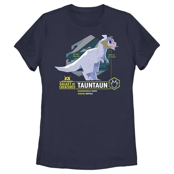 Women's Star Wars: Galaxy of Creatures The Tauntaun  Graphic Tee Navy Blue Small