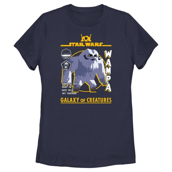 Women's Star Wars: Galaxy of Creatures The Wampa  Graphic Tee Navy Blue Large
