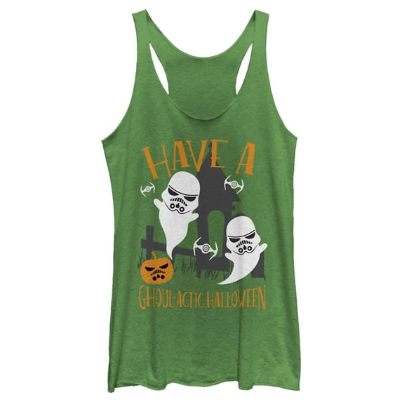 Women's Star Wars Ghoulactic Halloween Stormtrooper Racerback Tank Top Envy Green X Large