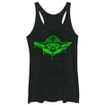 thumbnail image 1 of Women's Star Wars Halloween Dripping Jedi Master Yoda Racerback Tank Top Black Heather Large, 1 of 3