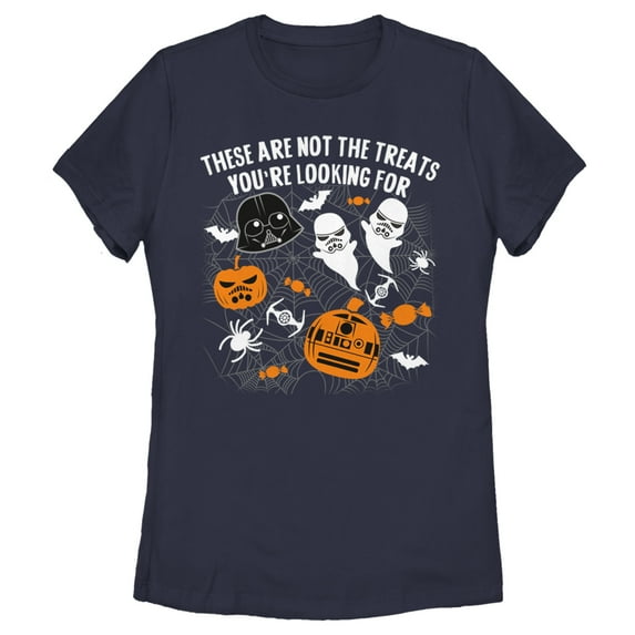 Women's Star Wars Halloween Not the Treats Graphic Tee Navy Blue Large
