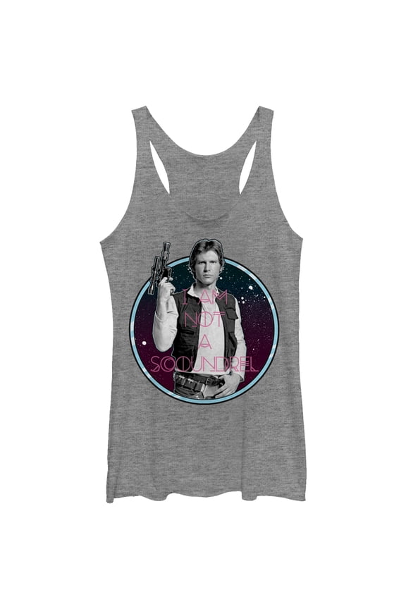 Women's Star Wars Han Solo Not a Scoundrel Racerback Tank Top Gray Heather Small
