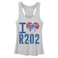 thumbnail image 1 of Women's Star Wars I Love R2-D2 Racerback Tank Top White Heather X Large, 1 of 3
