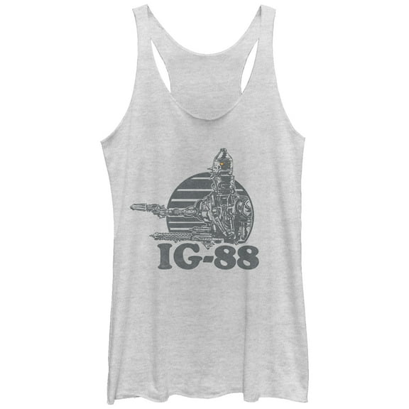 Women's Star Wars IG-88 Racerback Tank Top White Heather X Large